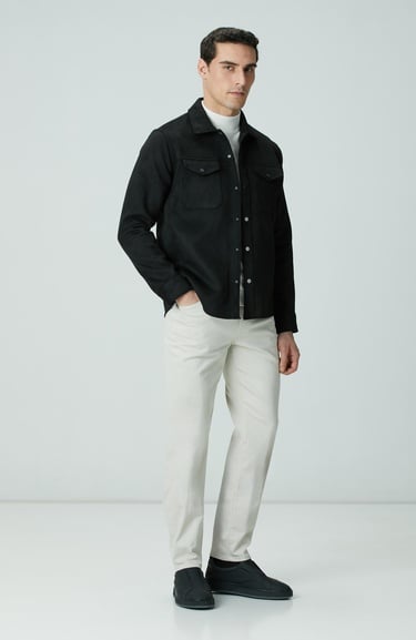  Network Erkek Siyah Dış Gömlek