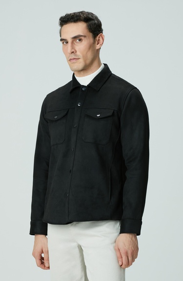  Network Erkek Siyah Dış Gömlek