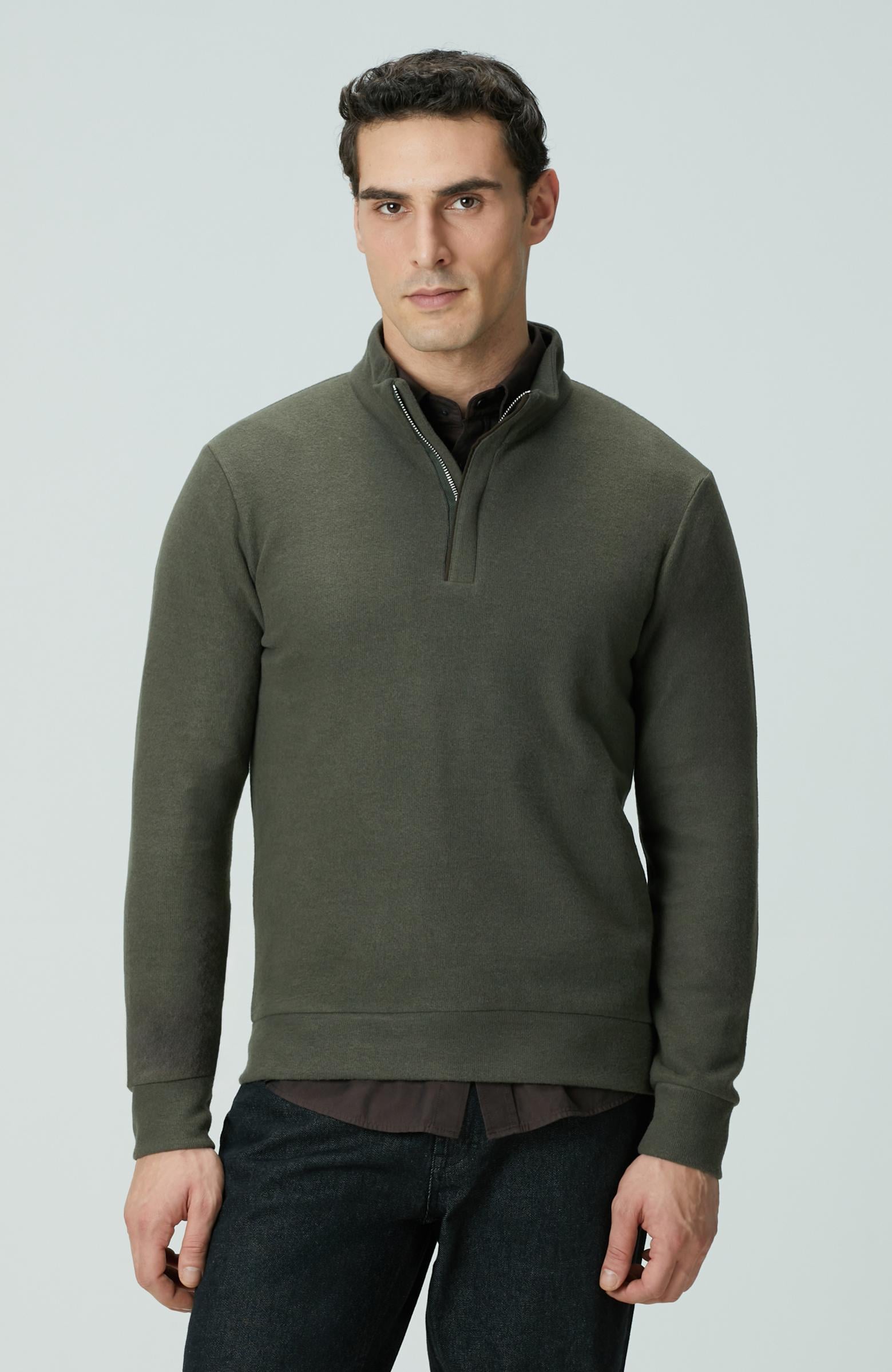  Network Erkek Haki Süet Garnili Sweatshirt