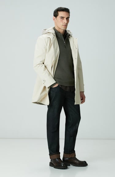  Network Erkek Haki Süet Garnili Sweatshirt