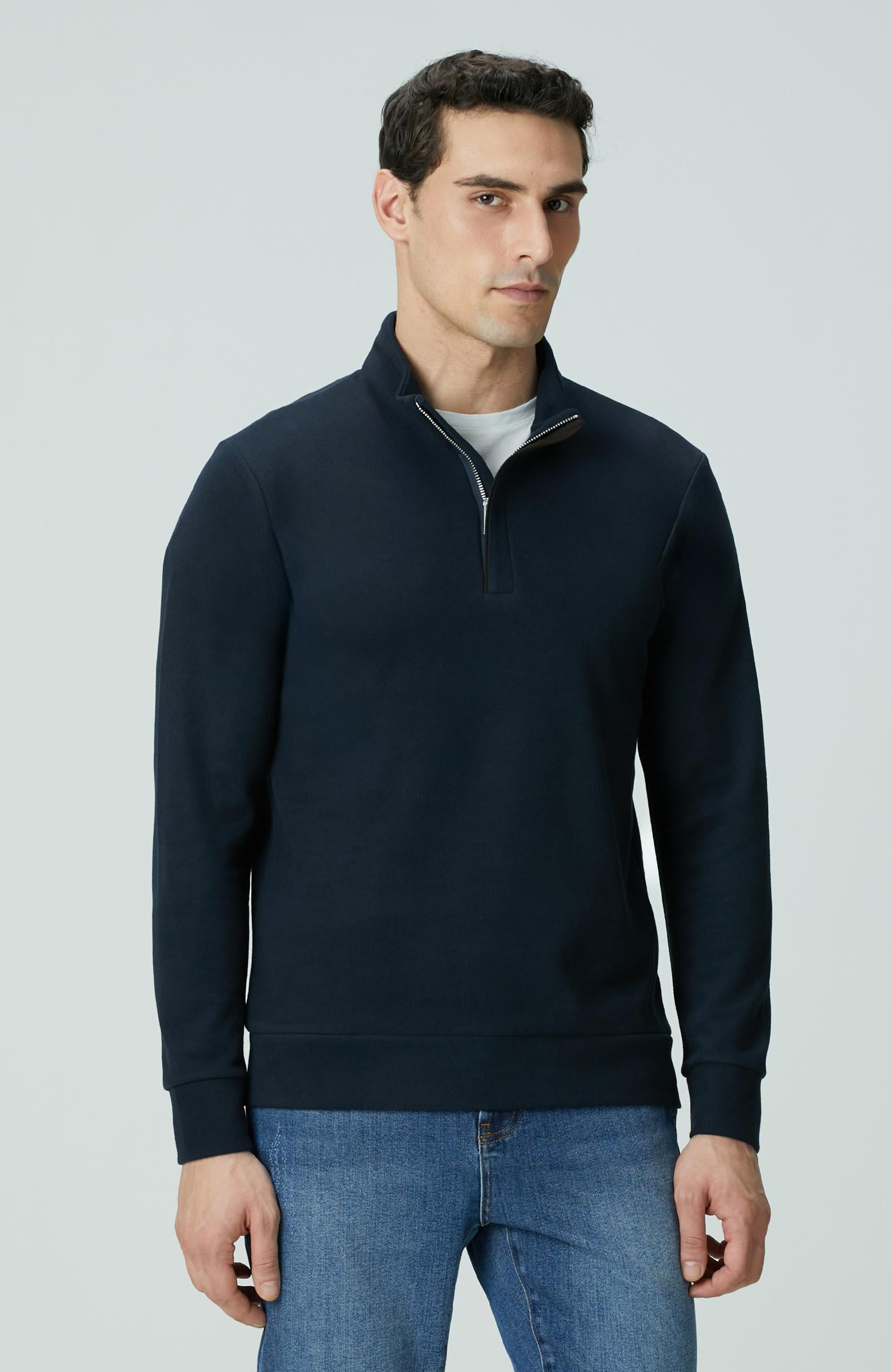  Network Erkek Lacivert Süet Garnili Sweatshirt