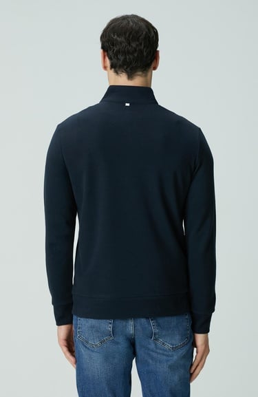  Network Erkek Lacivert Süet Garnili Sweatshirt