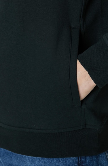  Network Erkek Siyah Fermuarlı Sweatshirt