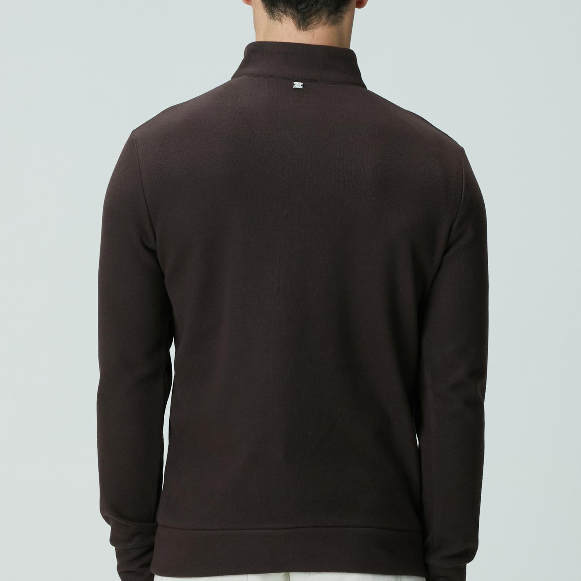 Network Erkek Acı Kahve Süet Garni Detaylı Sweatshirt