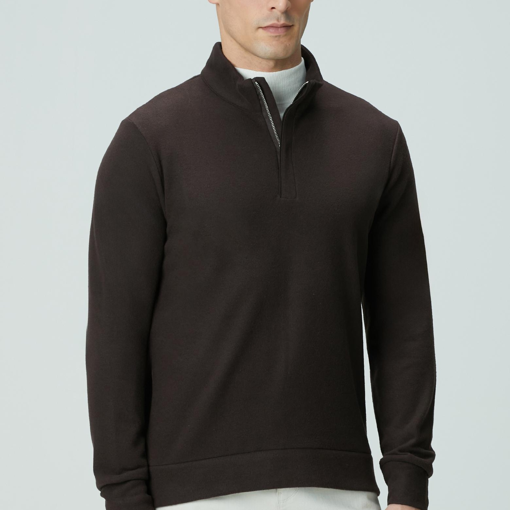 Network Erkek Acı Kahve Süet Garni Detaylı Sweatshirt