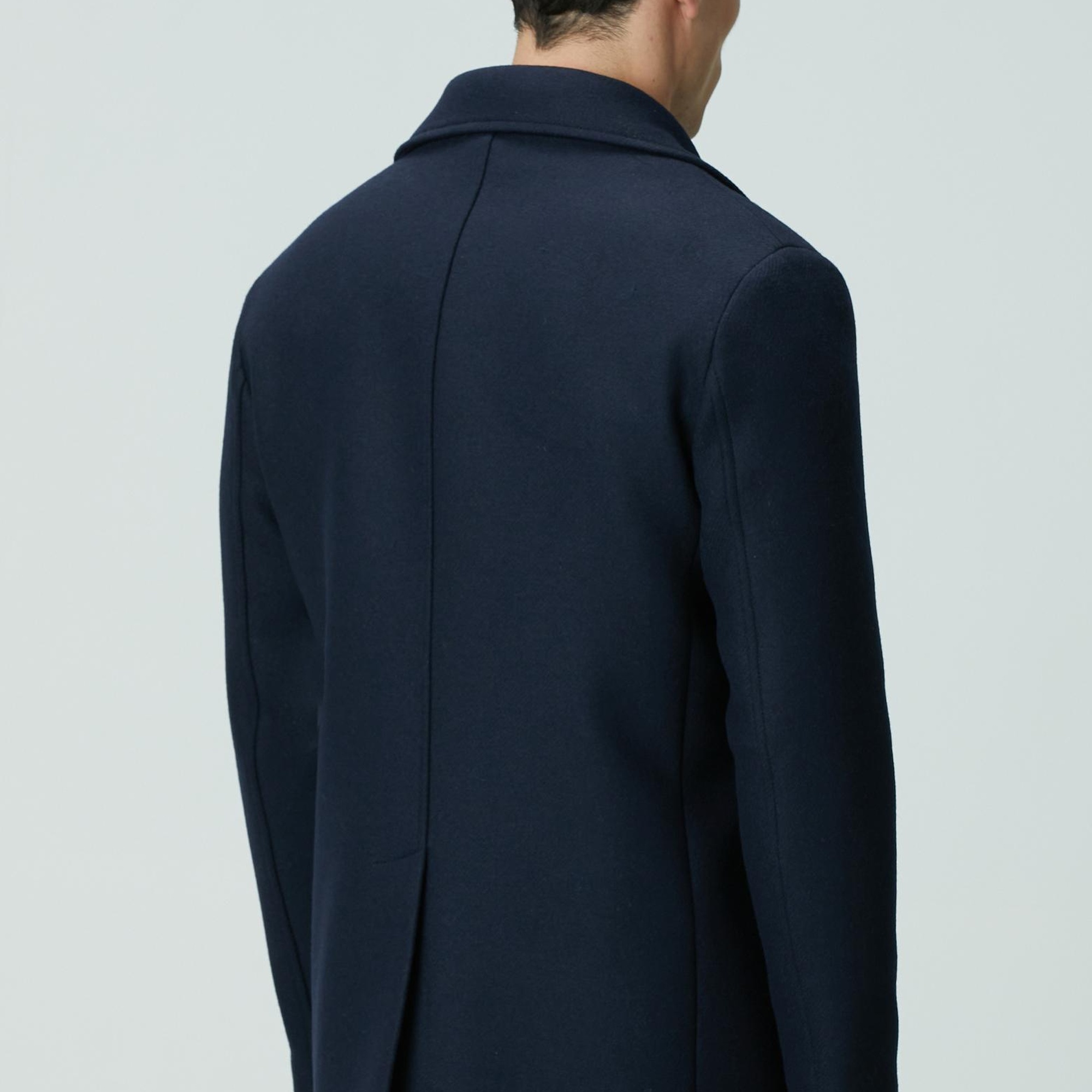 Network Erkek Lacivert Kruvaze Yaka Diyagonal Kaban