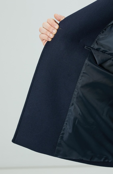  Network Erkek Lacivert Kruvaze Yaka Diyagonal Kaban