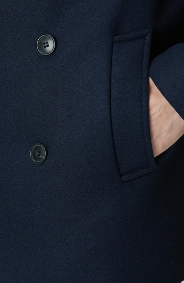  Network Erkek Lacivert Kruvaze Yaka Diyagonal Kaban