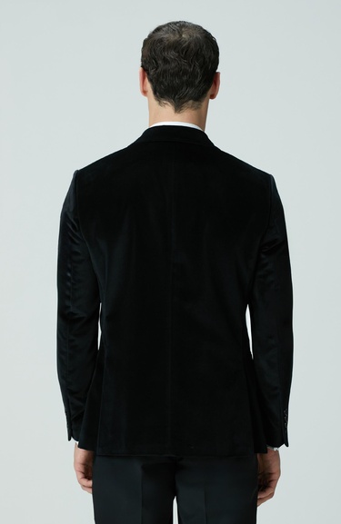  Network Erkek Siyah Kadife Takım Elbise