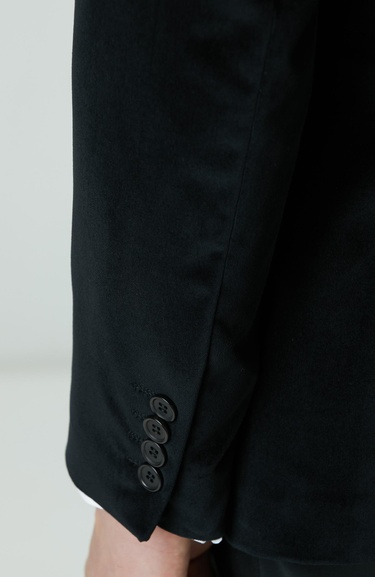  Network Erkek Siyah Kadife Takım Elbise