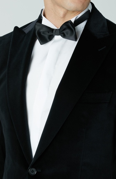  Network Erkek Siyah Kadife Takım Elbise