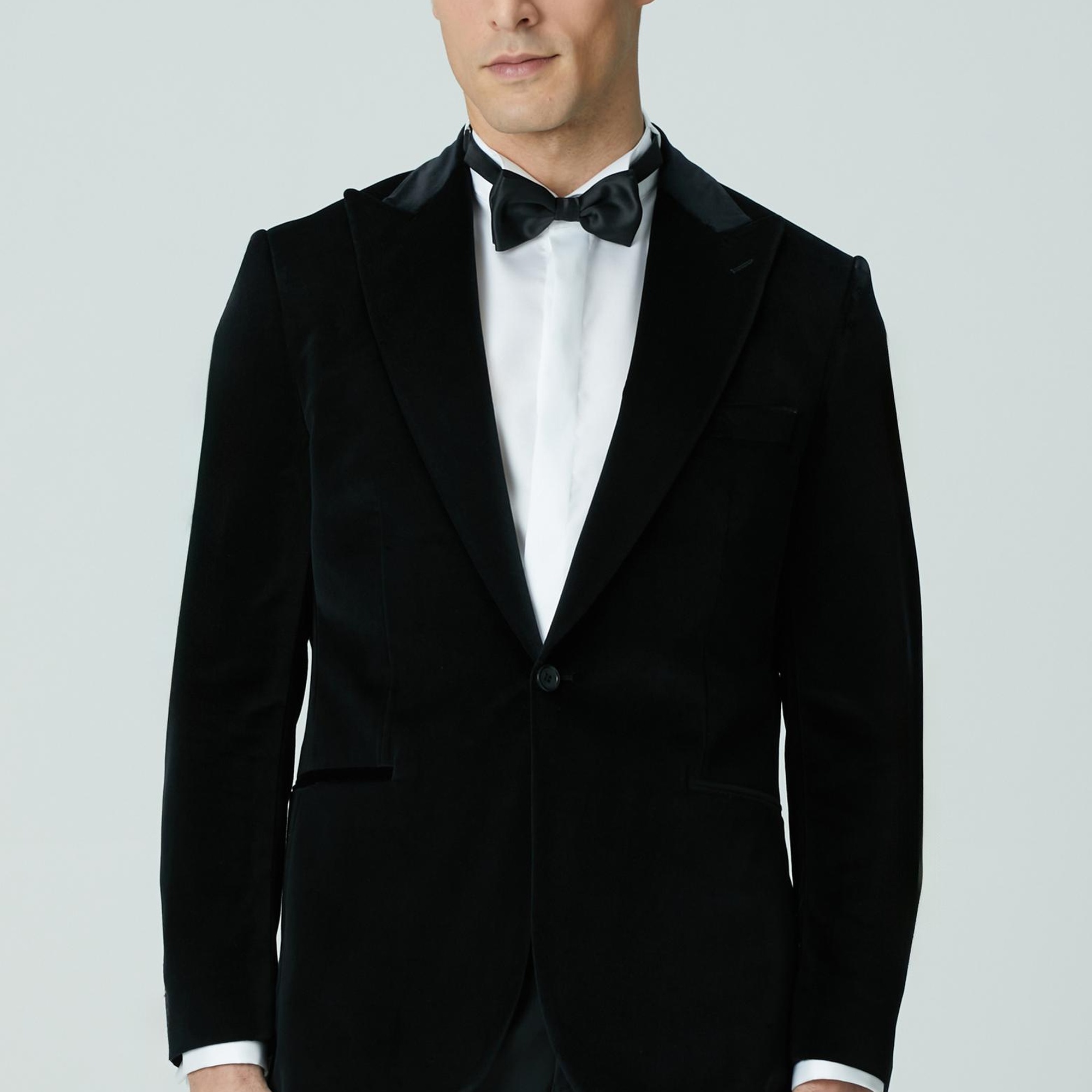 Network Erkek Siyah Kadife Takım Elbise