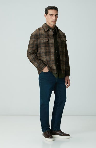  Network Erkek Kahverengi Yün Karışımlı Mont