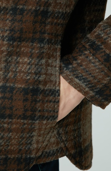  Network Erkek Kahverengi Yün Karışımlı Mont