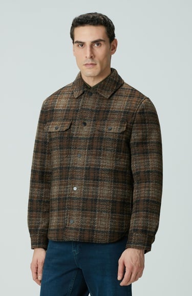  Network Erkek Kahverengi Yün Karışımlı Mont