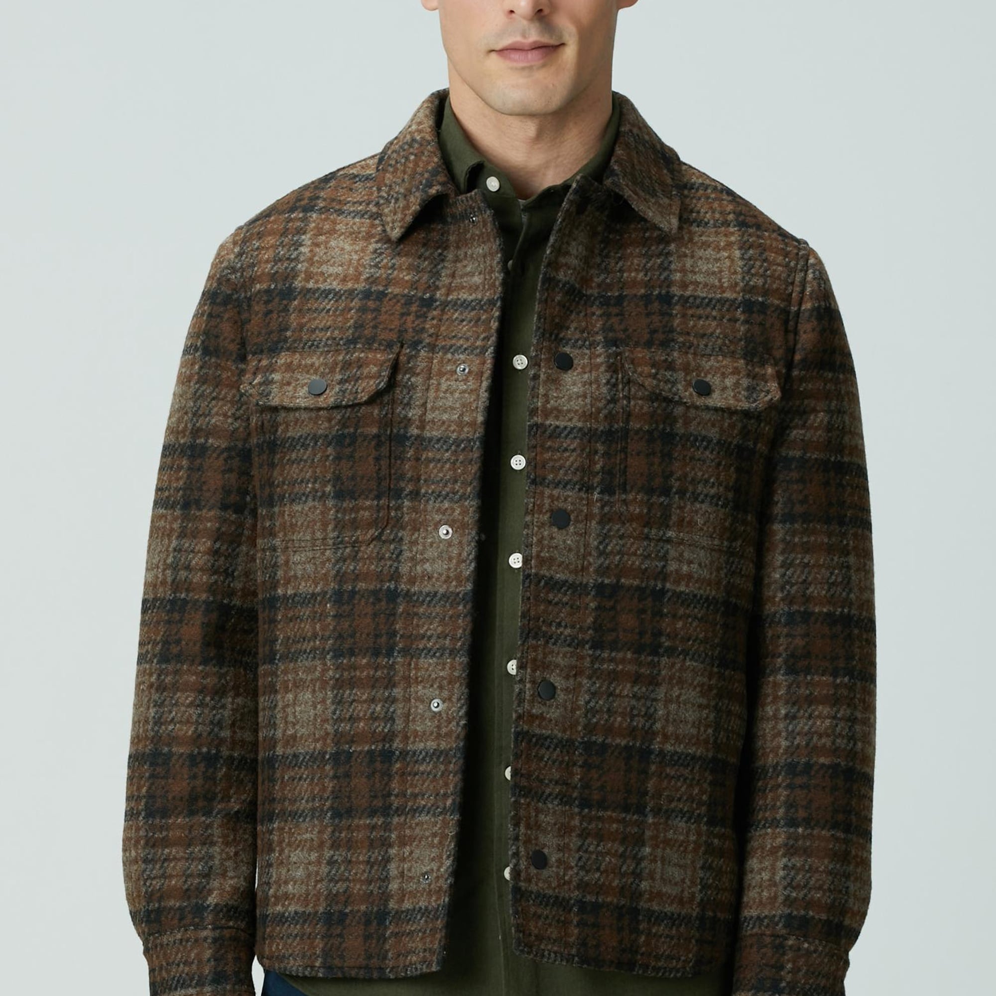 Network Erkek Kahverengi Yün Karışımlı Mont