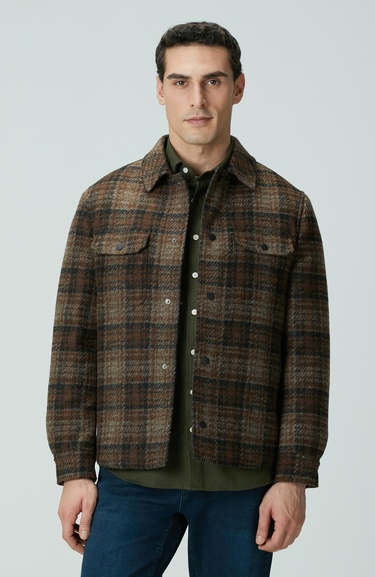  Network Erkek Kahverengi Yün Karışımlı Mont