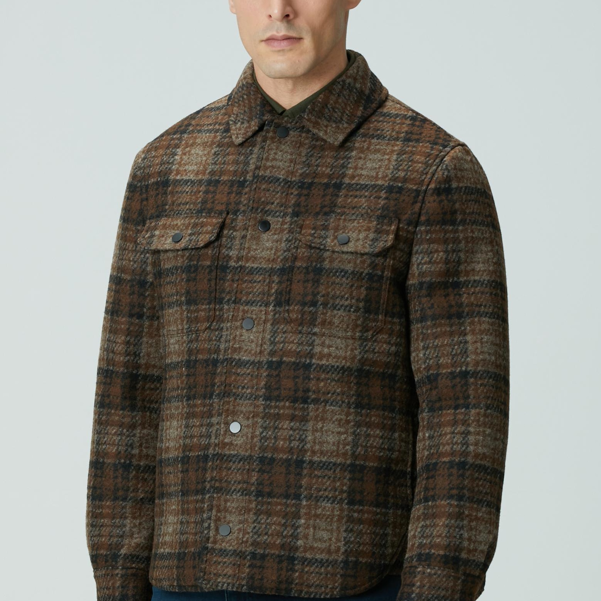 Network Erkek Kahverengi Yün Karışımlı Mont