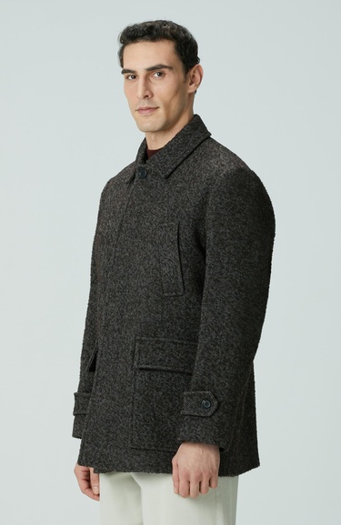  Network Erkek Kahverengi Yün Karışımlı Kaban