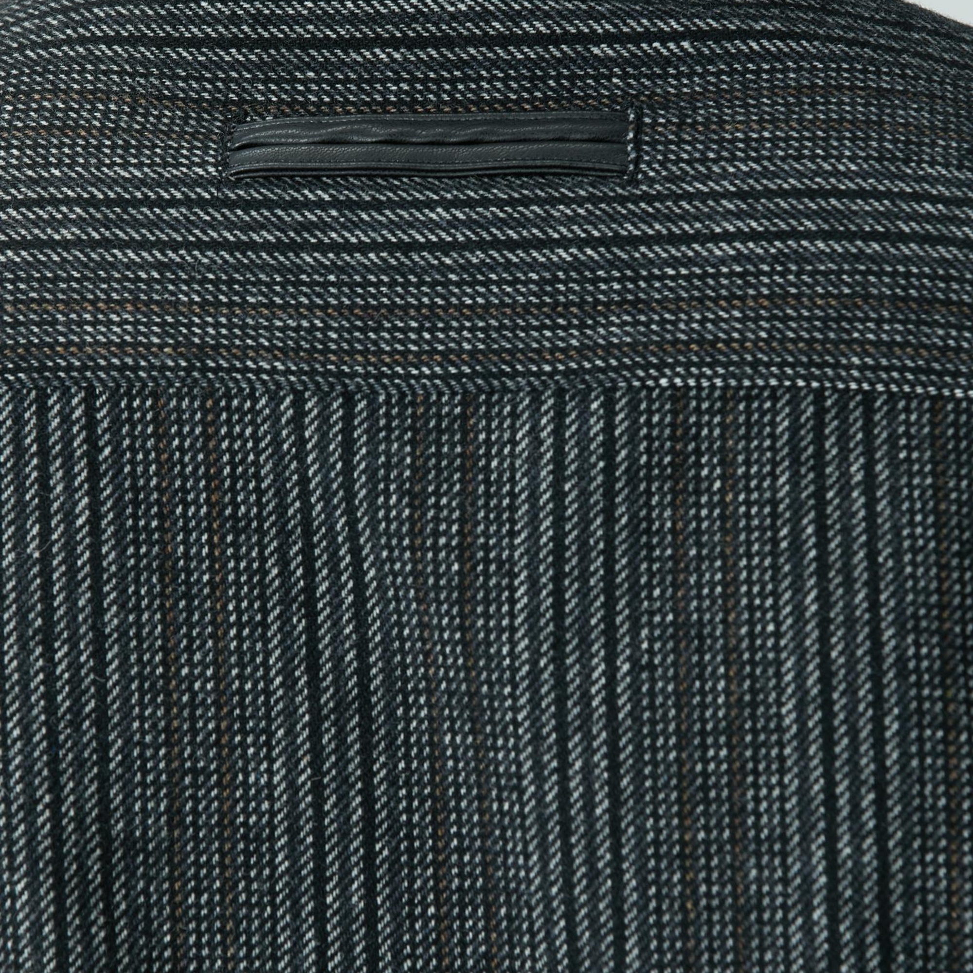 Network Erkek Antrasit Yün Karışımlı Çizgili Dış Gömlek