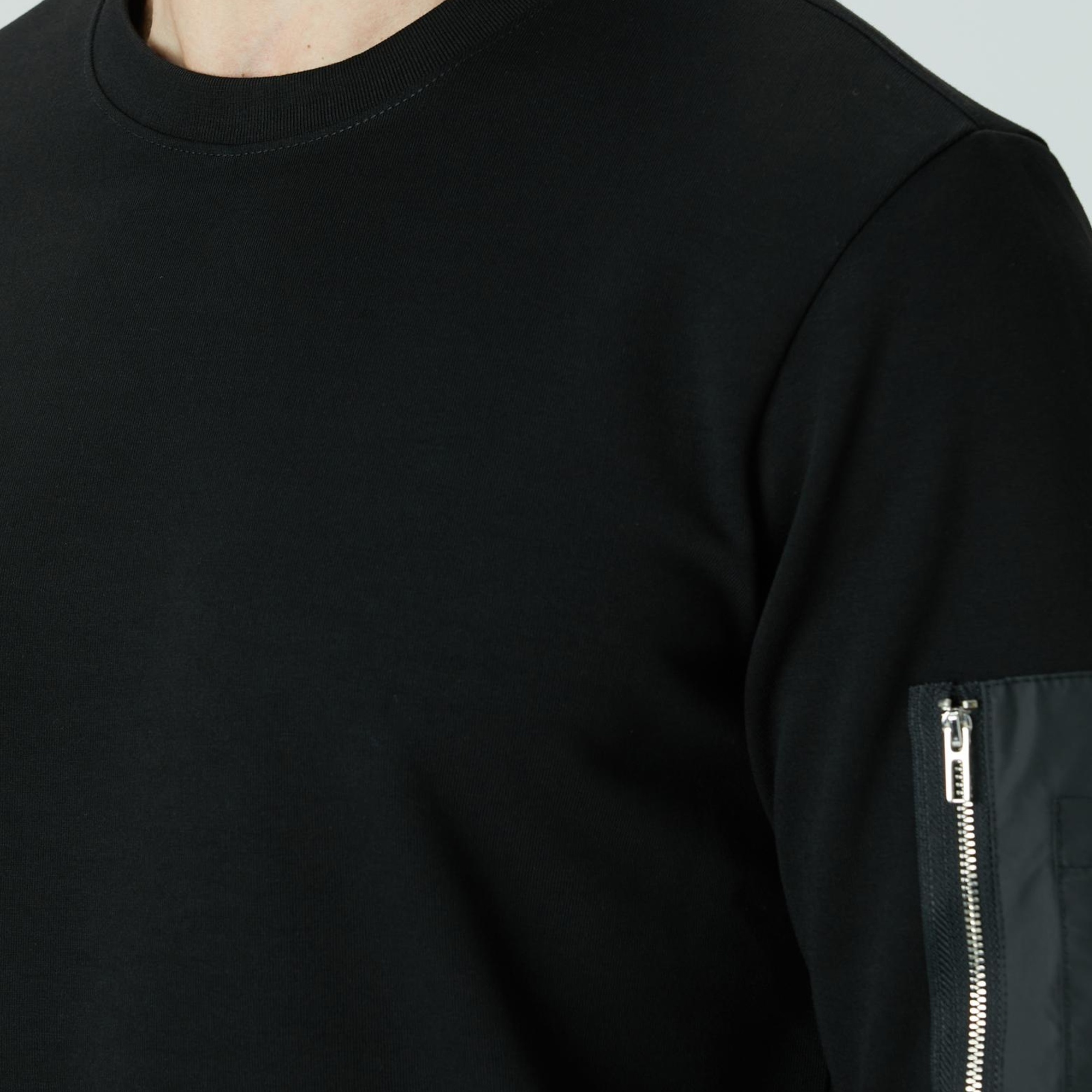 Network Erkek Siyah Fermuar Detaylı Sweatshirt