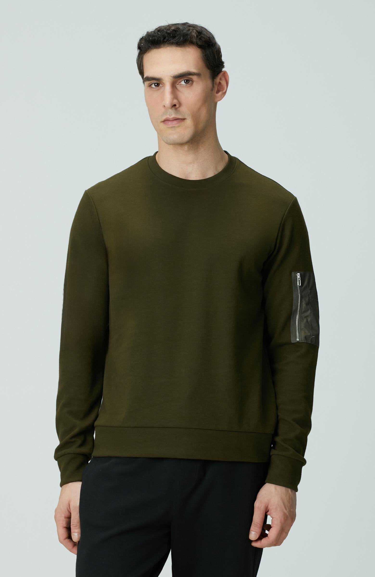  Network Erkek Haki Fermuar Detaylı Sweatshirt