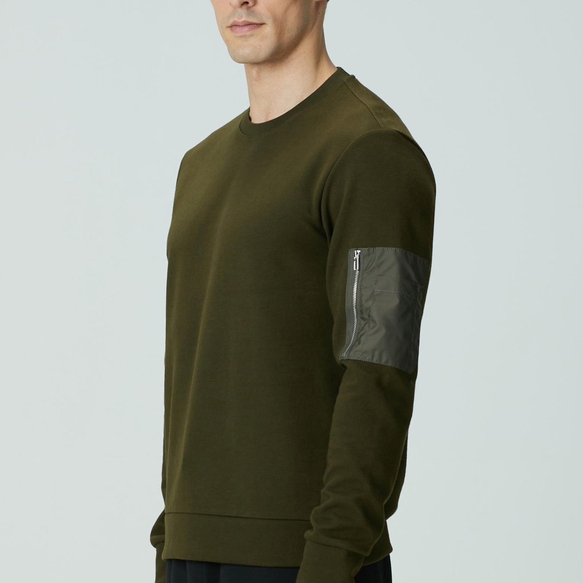 Network Erkek Haki Fermuar Detaylı Sweatshirt