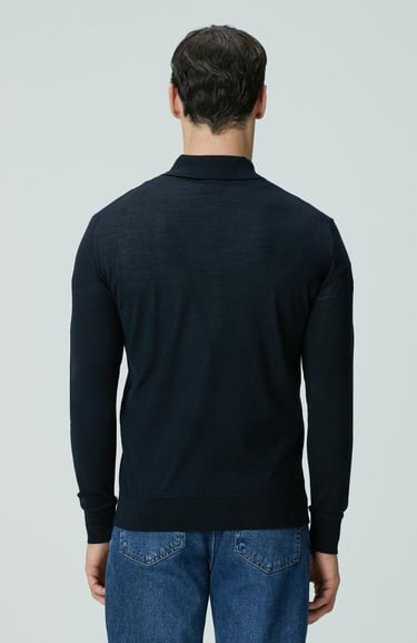  Network Erkek Limited Lacivert Yün Karışımlı Triko Kazak
