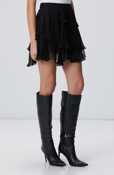  Network Kadın Siyah Şifon Mini Etek