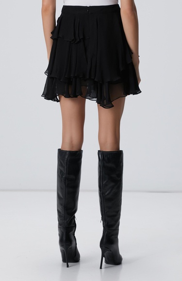  Network Kadın Siyah Şifon Mini Etek