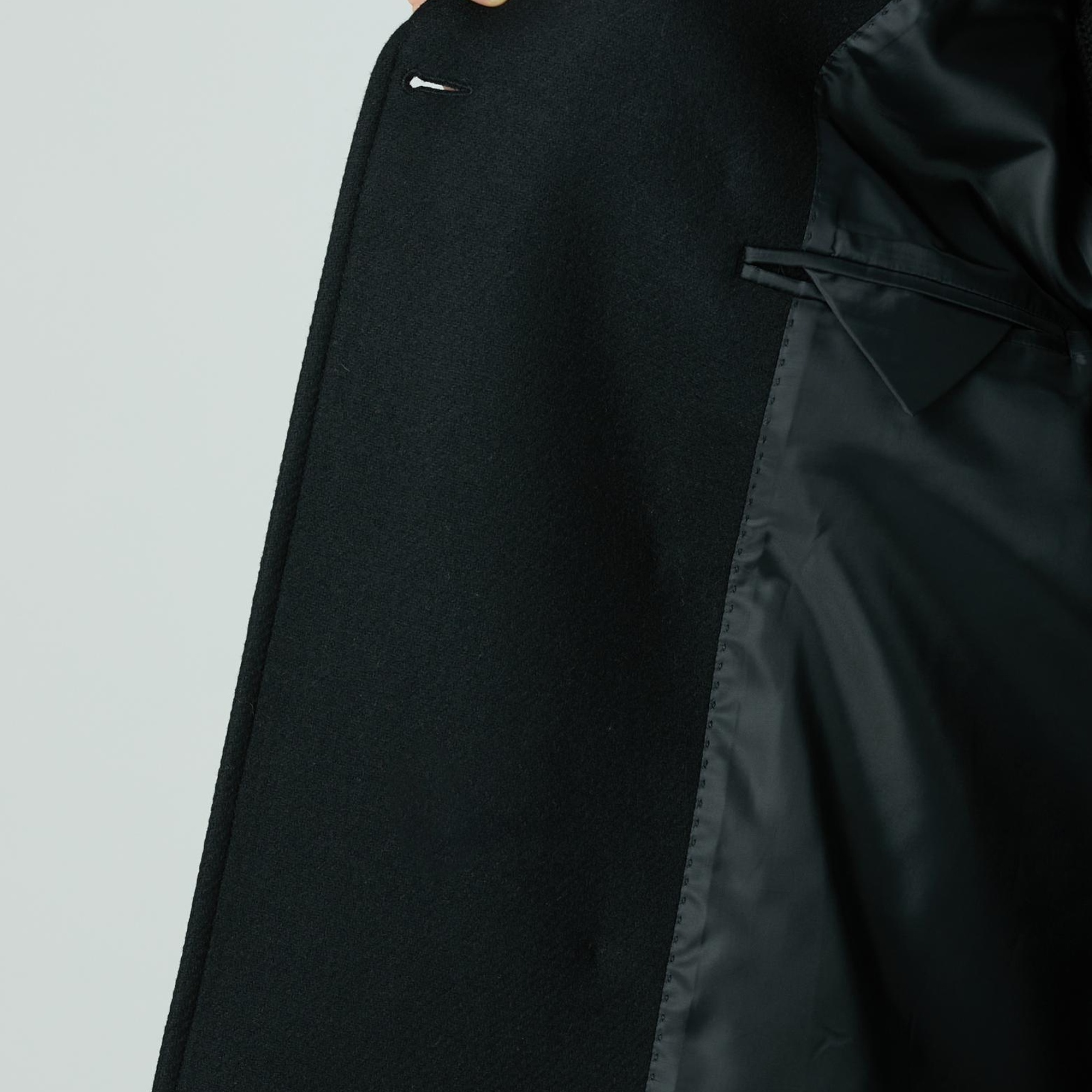 Network Erkek Siyah Kruvaze Yaka Diyagonal Kaban