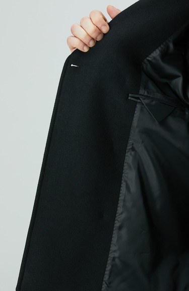  Network Erkek Siyah Kruvaze Yaka Diyagonal Kaban