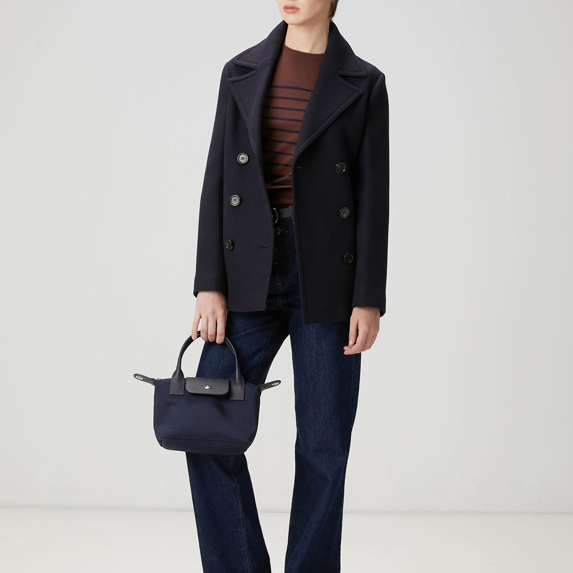 Beymen Club Kadın Kahve Lacivert Çizgili Basic Kazak