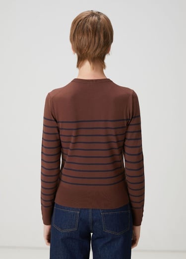  Beymen Club Kadın Kahve Lacivert Çizgili Basic Kazak