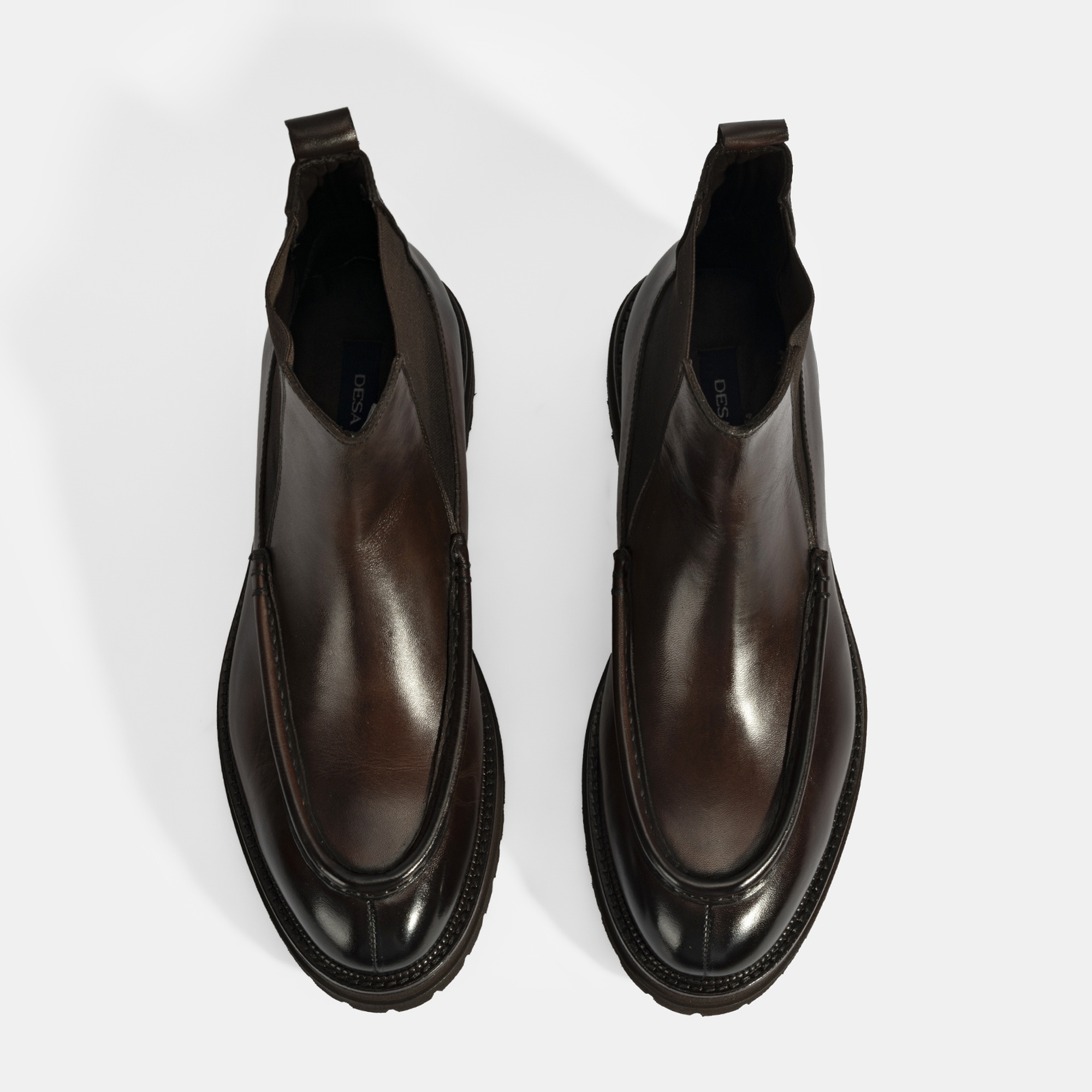 Erkek Kahve Lastikli Deri Bot