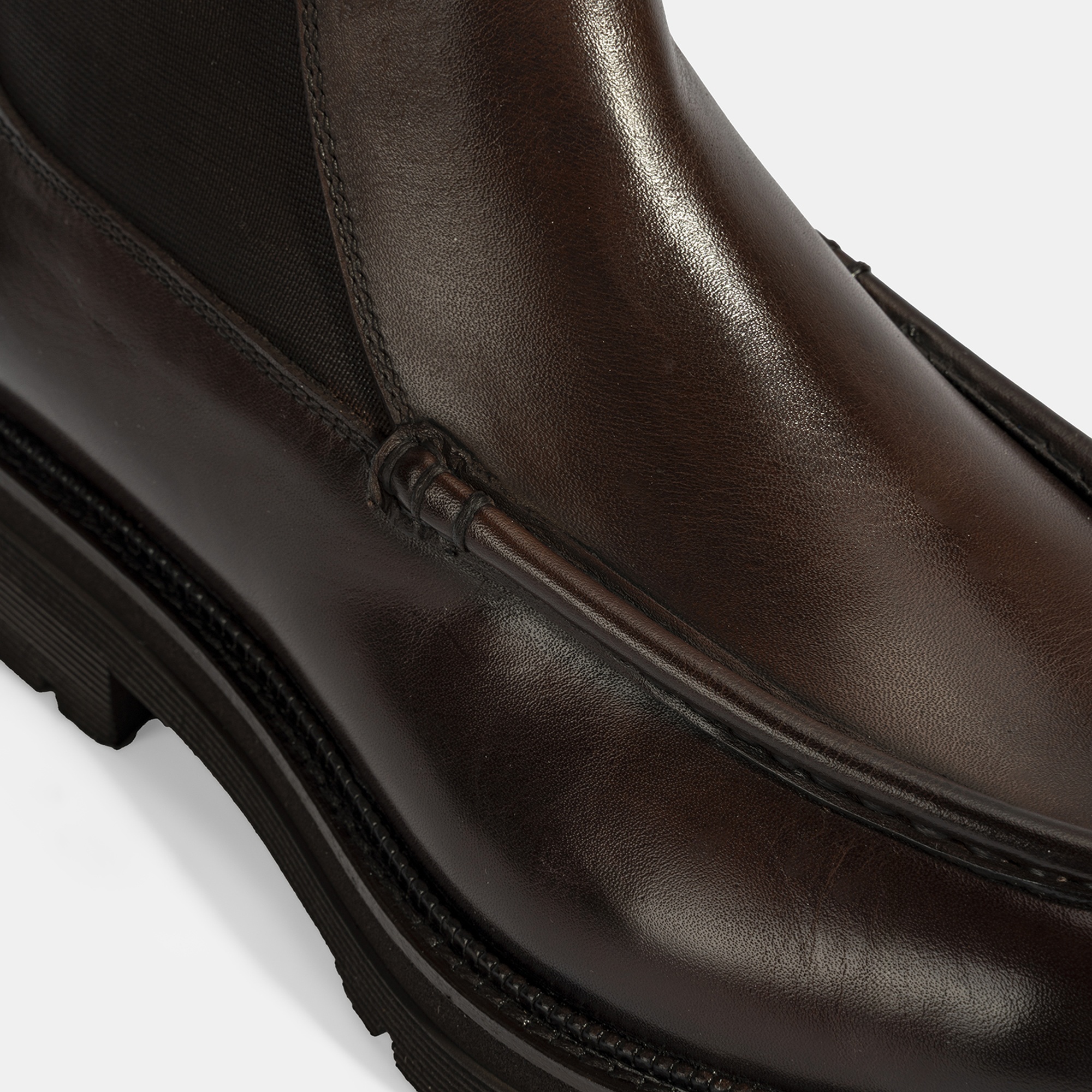 Erkek Kahve Lastikli Deri Bot