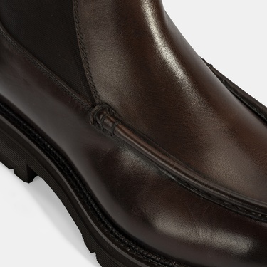  Erkek Kahve Lastikli Deri Bot