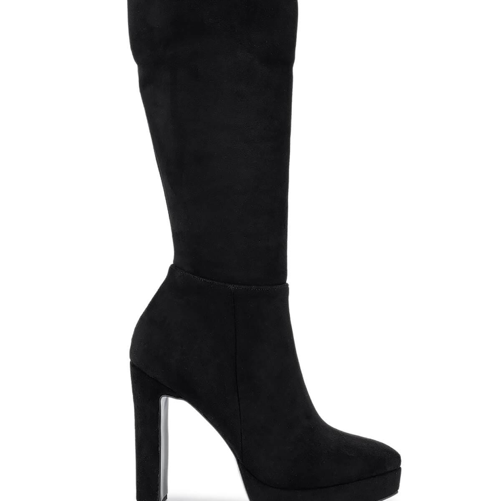Tamer Tanca Kadın Suni Deri Siyah Süet Topuklu Çizme