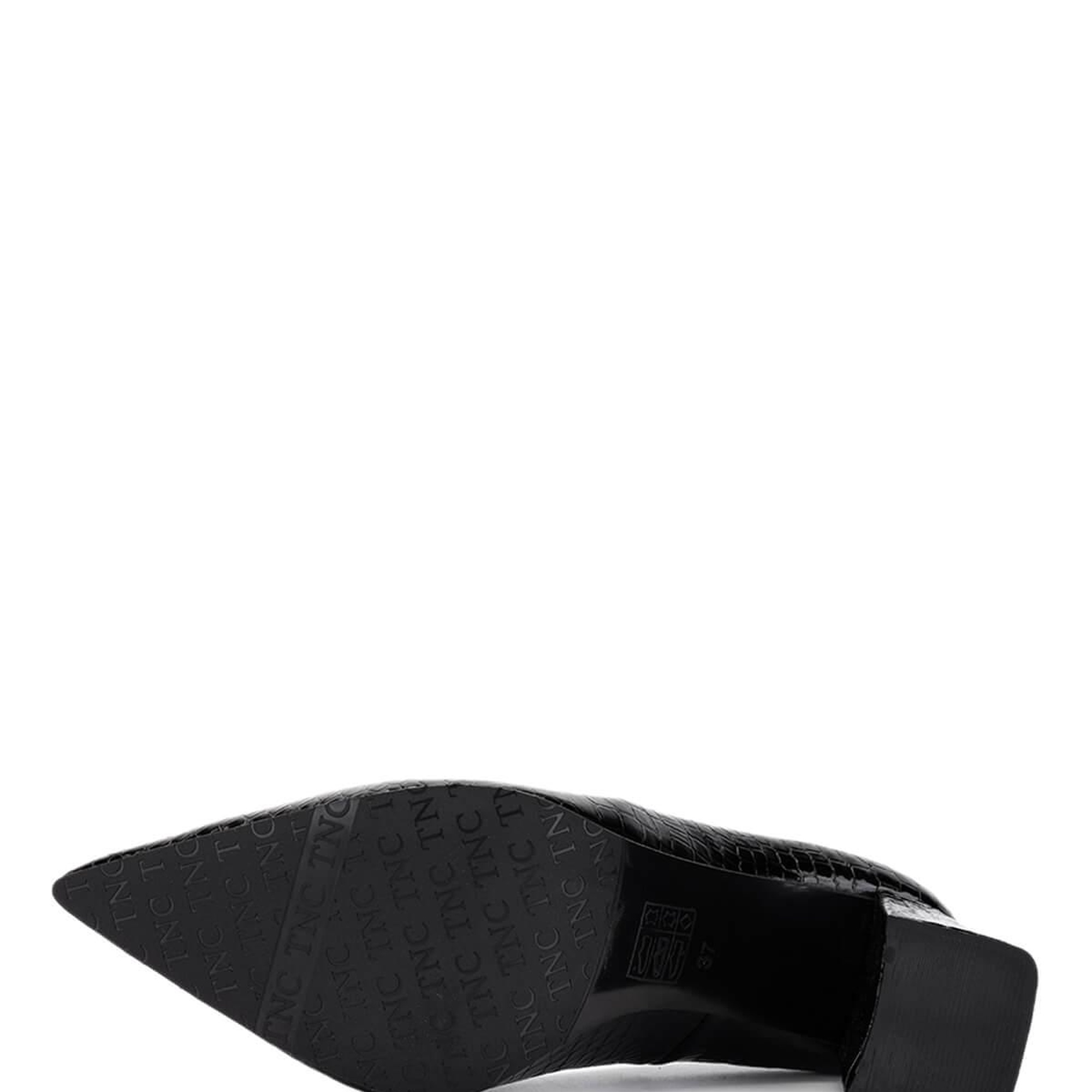 Tamer Tanca Kadın Hakiki Deri Siyah Kroko Topuklu Ayakkabı