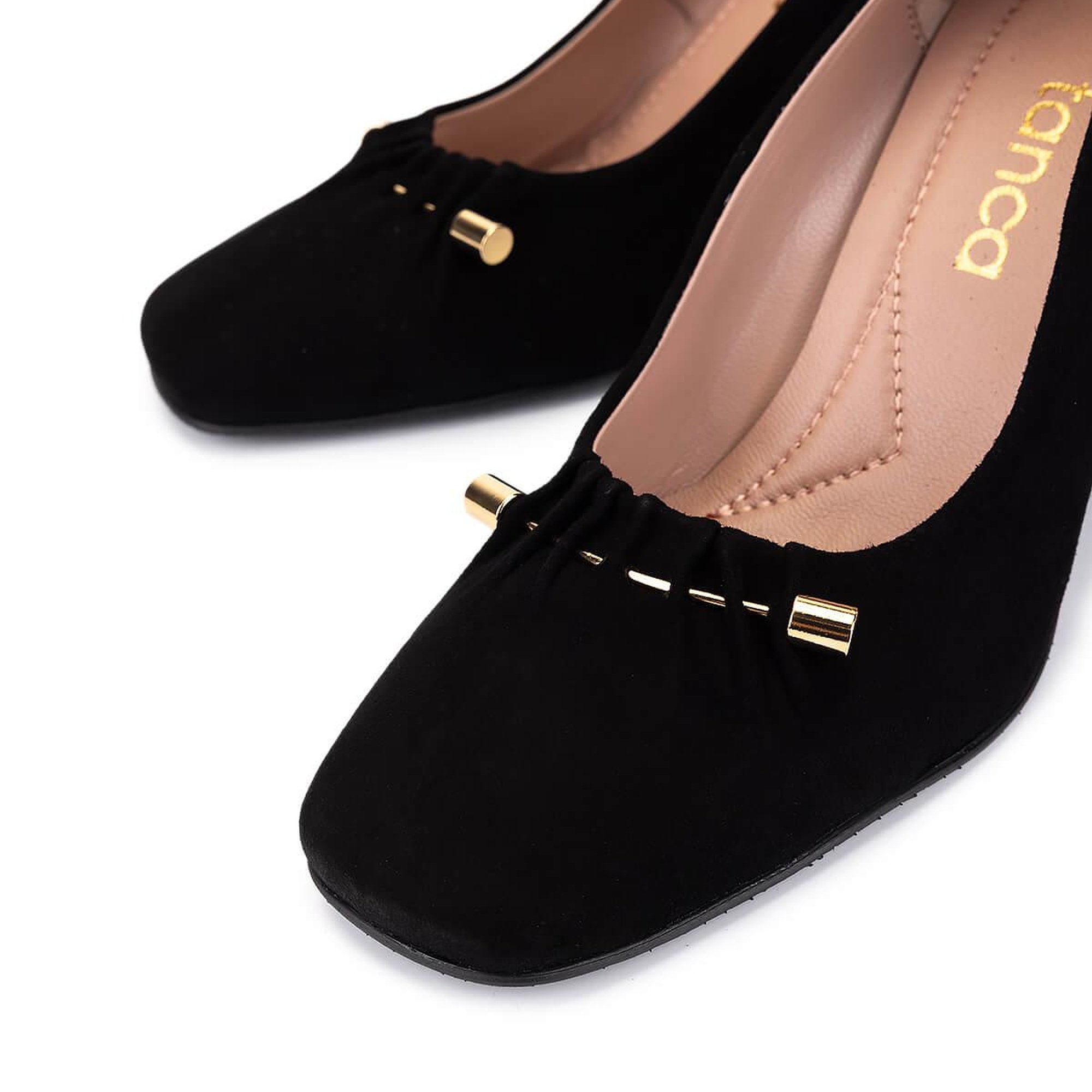 Tamer Tanca Kadın Hakiki Deri Siyah Süet Topuklu Ayakkabı