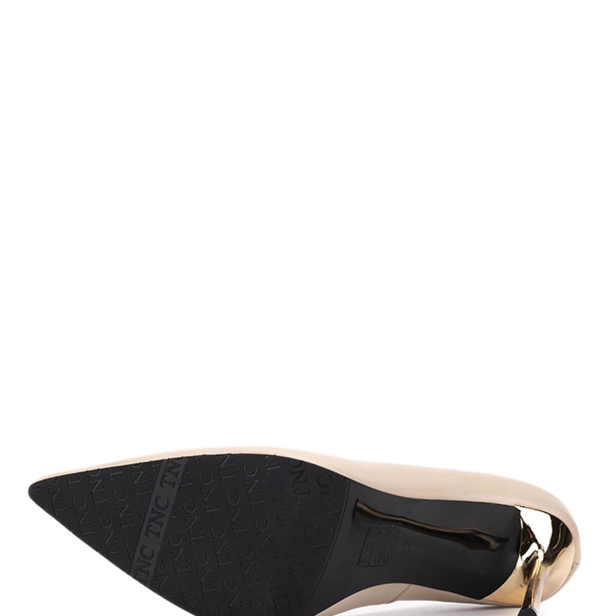 Tamer Tanca Kadın Hakiki Deri Bej Topuklu Ayakkabı