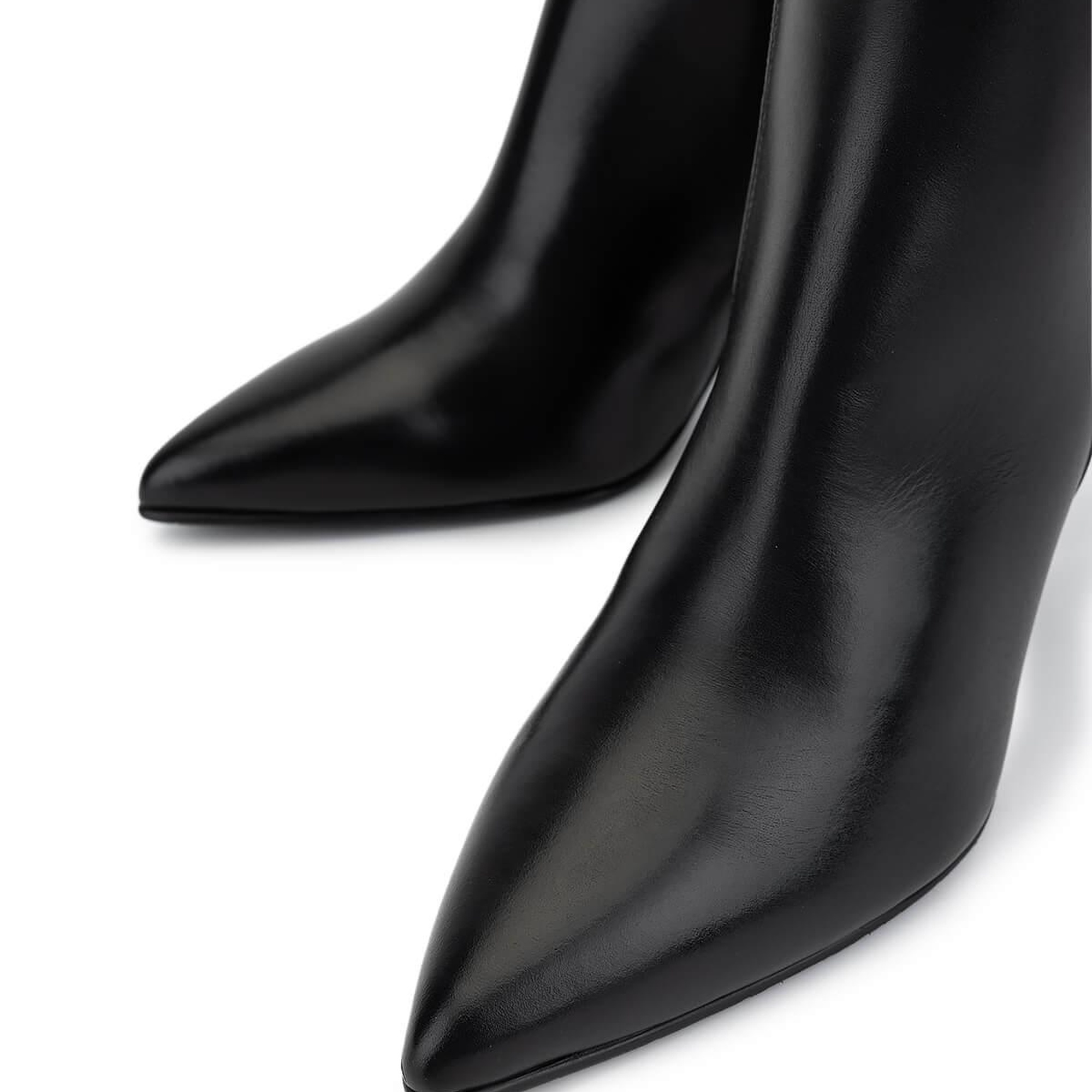 Tamer Tanca Kadın Hakiki Deri Siyah Deri Topuklu Çizme