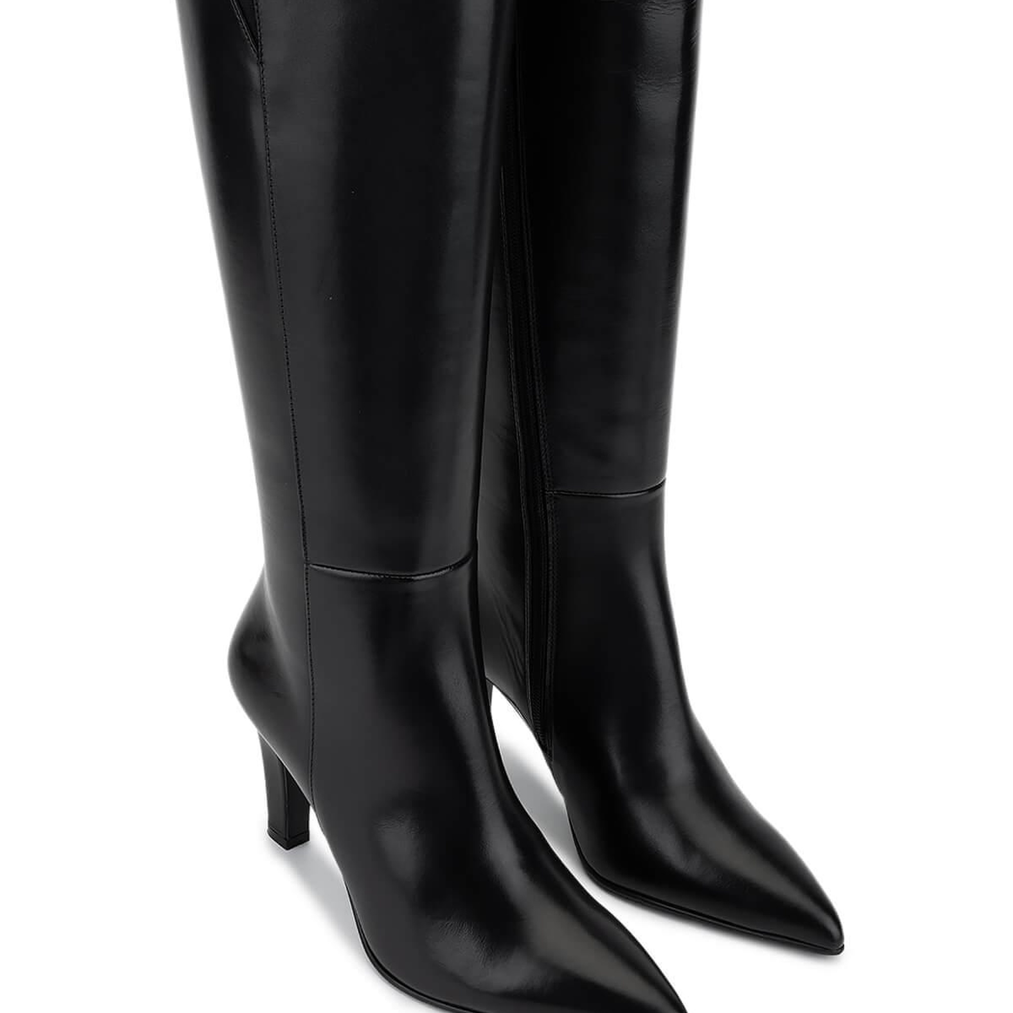 Tamer Tanca Kadın Hakiki Deri Siyah Deri Topuklu Çizme
