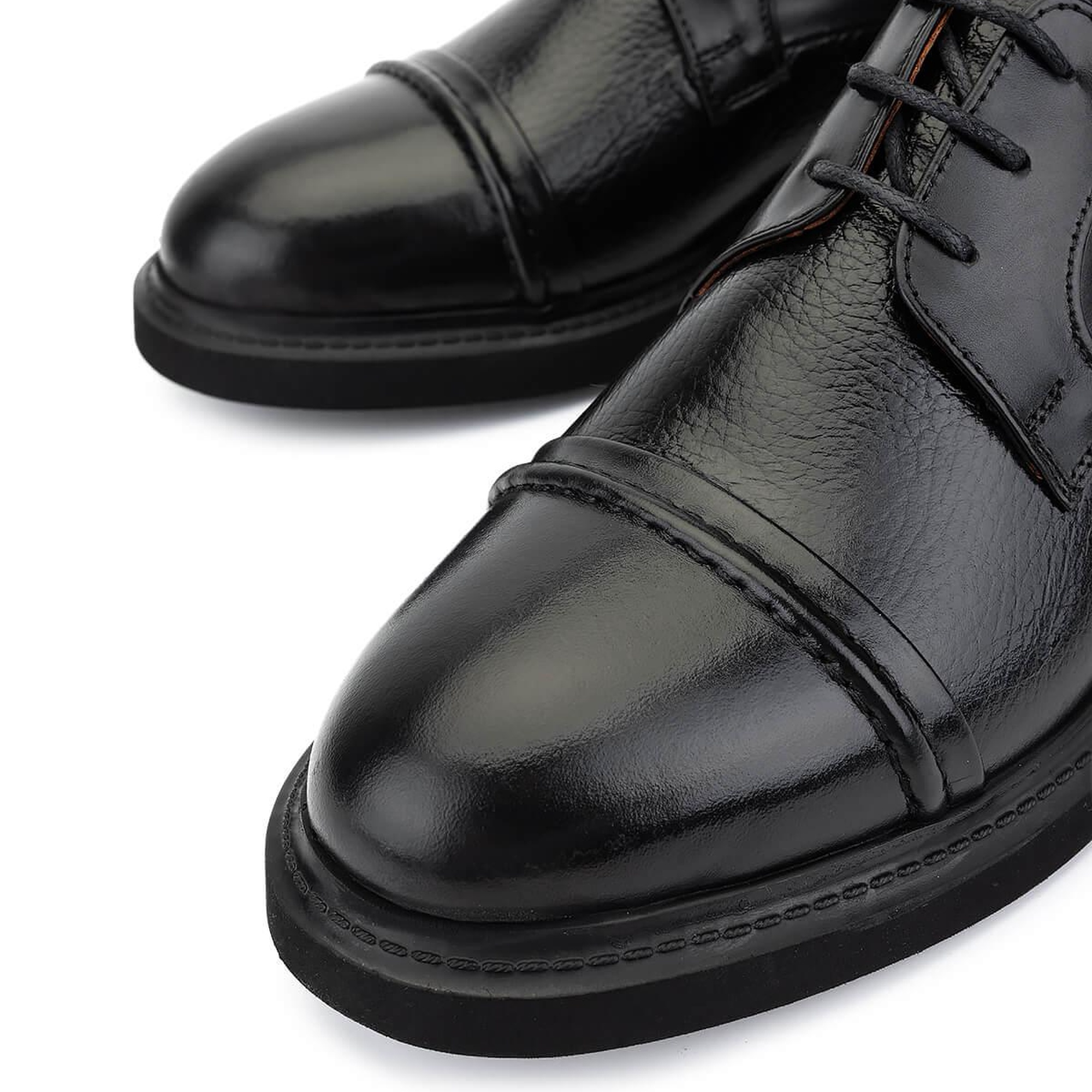 Tamer Tanca Erkek Hakiki Deri Siyah Klasik Ayakkabı