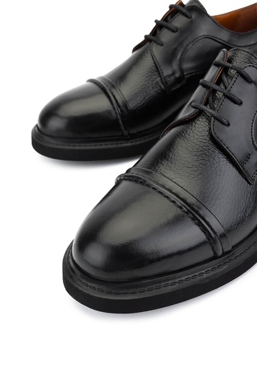  Tamer Tanca Erkek Hakiki Deri Siyah Klasik Ayakkabı