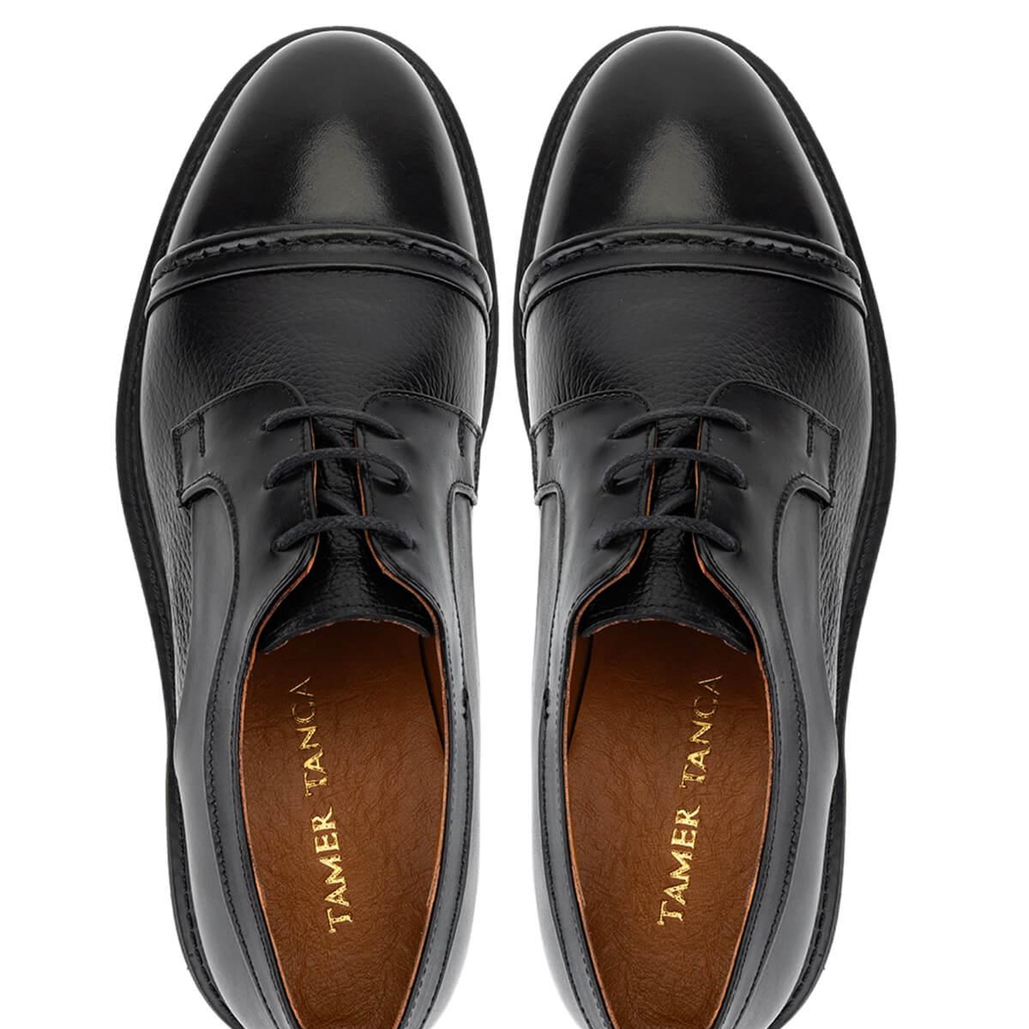 Tamer Tanca Erkek Hakiki Deri Siyah Klasik Ayakkabı