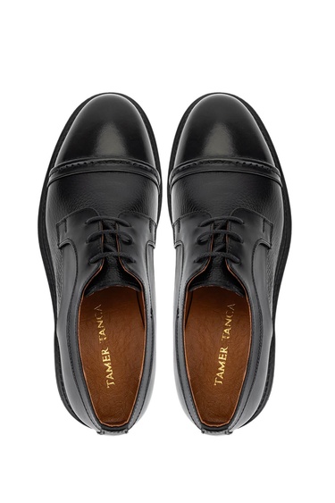  Tamer Tanca Erkek Hakiki Deri Siyah Klasik Ayakkabı