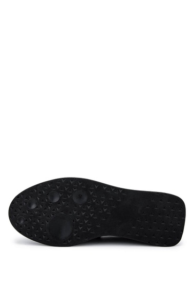  Tamer Tanca Kadın Hakiki Deri Siyah Deri Loafer Ayakkabı