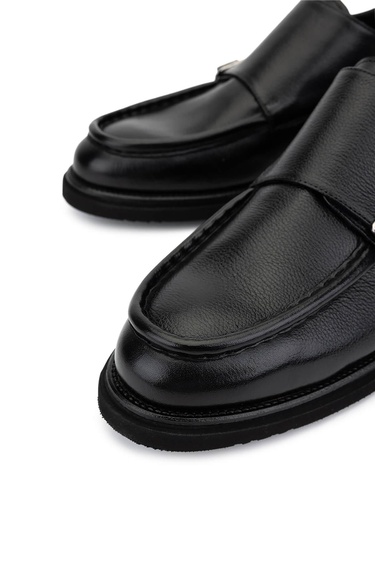  Tamer Tanca Erkek Hakiki Deri Siyah Casual Ayakkabı