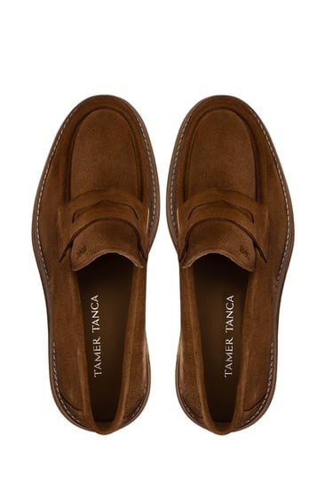  Tamer Tanca Erkek Hakiki Deri Bej Loafer Ayakkabı